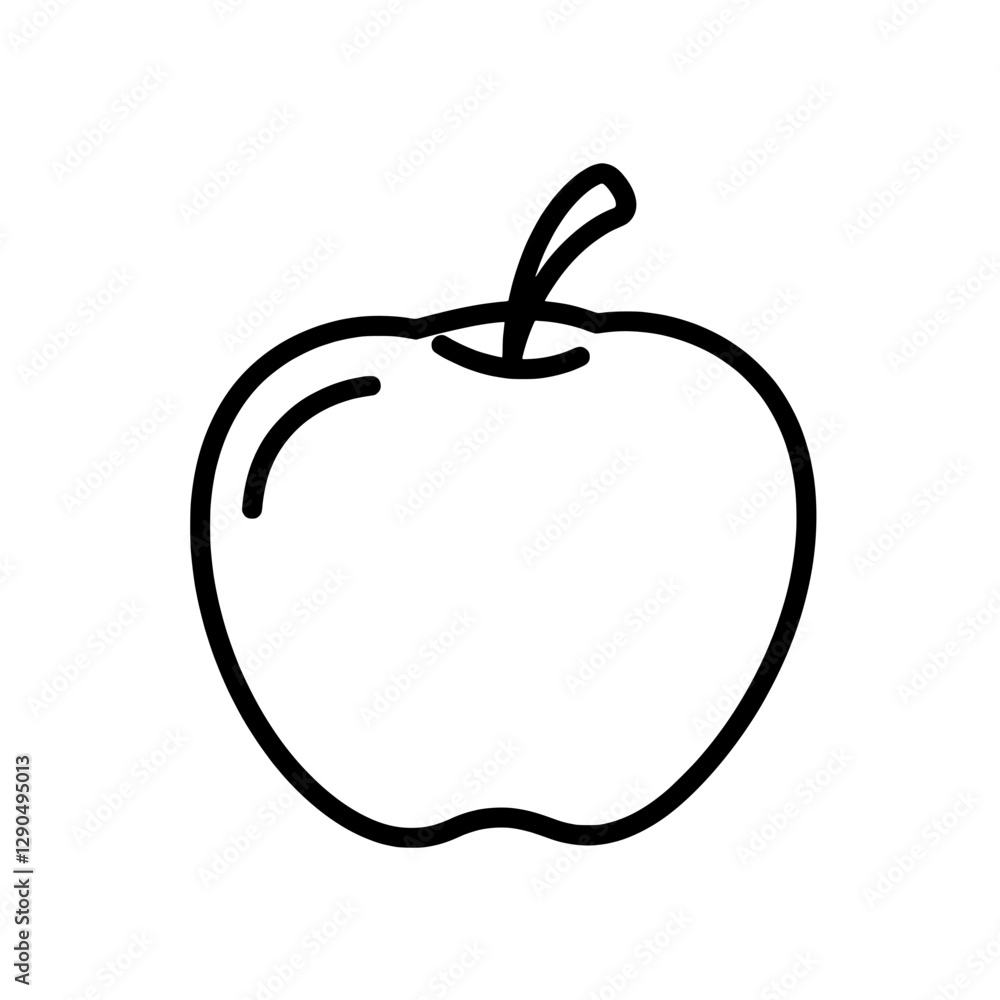 Poster classic apple icon: a minimalistic line drawing of an apple, offering a clean and versatile visual e