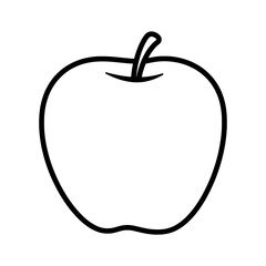 Outline of Simplicity: A crisp, clear line art illustration of a ripe apple.