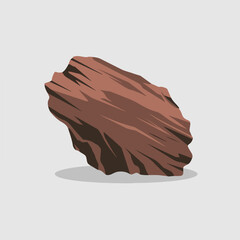 A Flat-Style Eroded rock on a Plain White Background