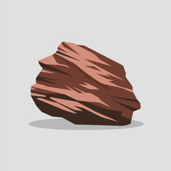 A Flat-Style Eroded rock on a Plain White Background