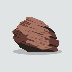 A Flat-Style Eroded rock on a Plain White Background