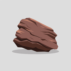 A Flat-Style Eroded rock on a Plain White Background