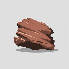 A Flat-Style Eroded rock on a Plain White Background