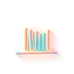 Book shelf holographic 3D icon. neon symbol vector illustration isolated on white background. Generative AI