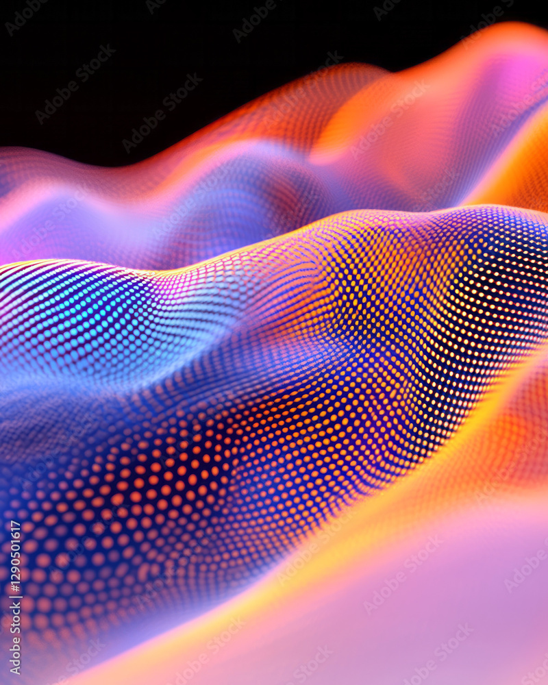 Aufkleber dreamlike macro perspective where fingerprint ridges form fluid wave patterns in saturated hues,