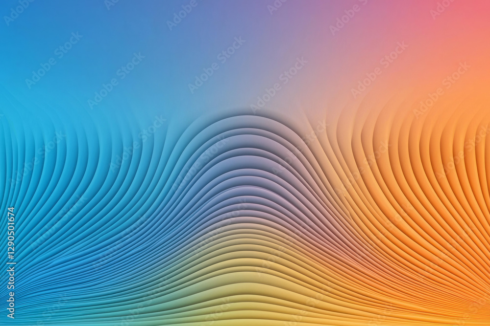 Poster kaleidoscopic pattern of repeating fingerprint lines in rainbow gradients, captivating symmetry,