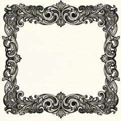Ornate Victorian Style Decorative Frame Illustration for Elegant Invitations and Vintage Design Projects