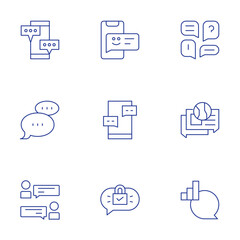 Chat icons set. Thin Line style, editable stroke. opinions, chat bubble, chat, message