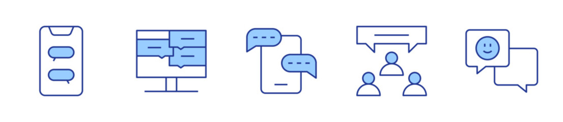 chat, chat box. Chat Icon vector illustration. Line Duotone style. Editable stroke