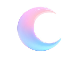Crescent Moon in Pastel Hues: A Dreamy Celestial Illustration