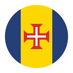 Obraz premium Madeira flag circle icon vector illustration design
