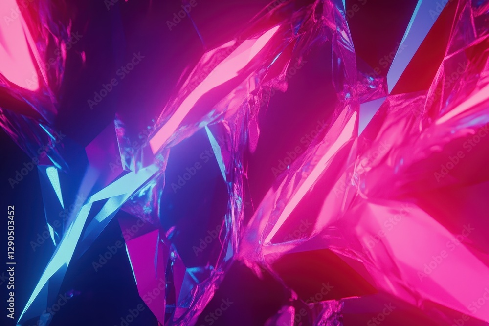 Poster futuristic neon low poly design showcasing vibrant communication motifs in abstract forms, abstract 