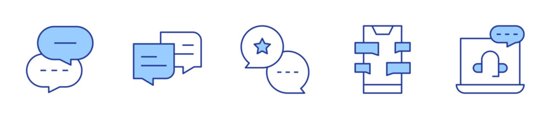 chat, question, speech bubble. Chat Icon vector illustration. Line Duotone style. Editable stroke
