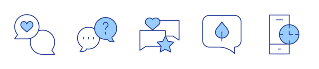 chat, question. Chat Icon vector illustration. Line Duotone style. Editable stroke