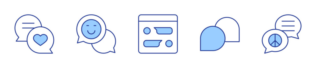 chat, speech bubble. Chat Icon vector illustration. Line Duotone style. Editable stroke