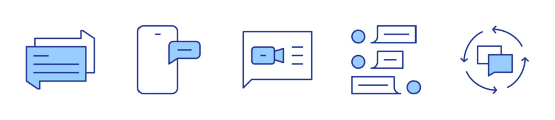 chat, video chat, communication. Chat Icon vector illustration. Line Duotone style. Editable stroke