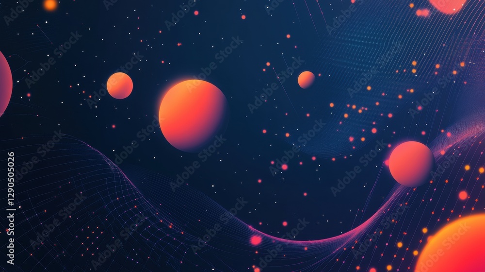 Poster a high-tech, sleek digital backdrop with elements of artificial intelligence and futuristic design.