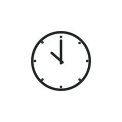 Clock Outline Icon with Editable Stroke