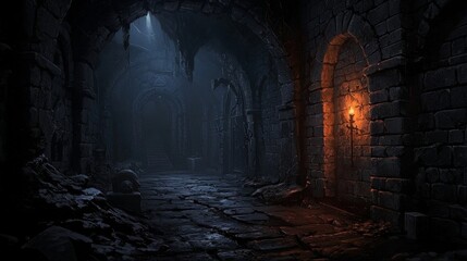 A captivating representation of dark, mysterious dungeons for fantasy-themed games.