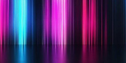 Abstract neon lights with vertical streaks of blue and pink