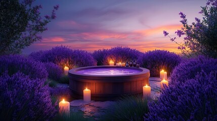 Tranquil Sunset Lavender Bath Serenity and Relaxation