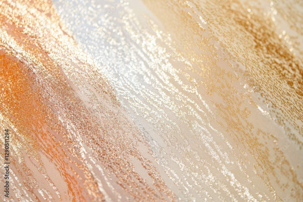 Poster close-up of shimmering fabric with gold and silver sequins creating a luxurious texture.
