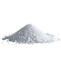 White salt crystals pile on black background,