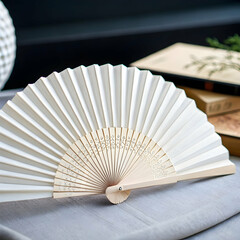 Elegant White Hand Fan: Wedding Favors, Decor