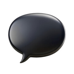 Blank black speech bubble isolated on transparent background