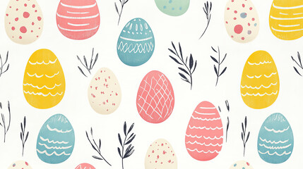 Easter seamless pattern retro vintage design party holiday celebration wallpaper and greeting colorful fabric textile vector illustration.