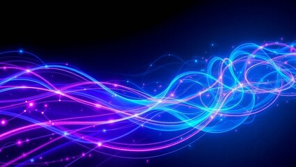 abstract  Dynamic and vibrant light trails, radiating a mesmerizing display of color, energy and movement, suggesting innovation.