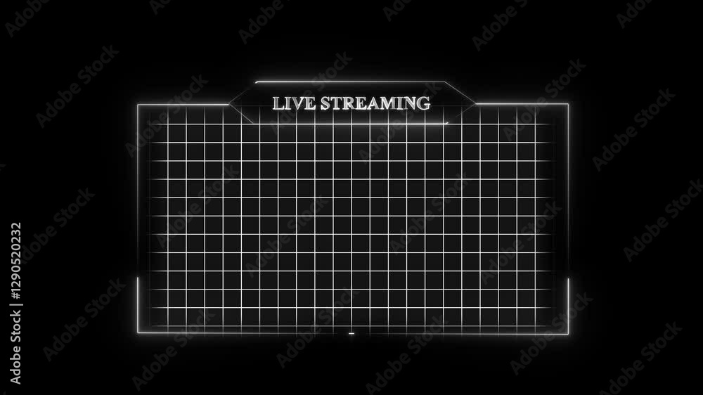 Poster live streaming neon text frame animation box frame neon frame live streaming game live stream overla