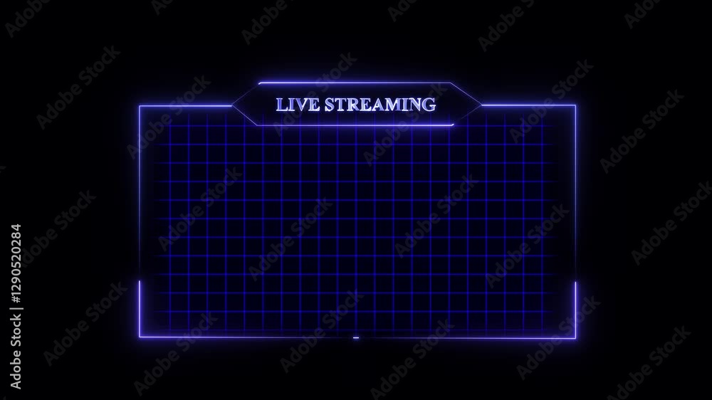 Aufkleber live streaming neon text frame animation box frame neon frame live streaming game live stream overla