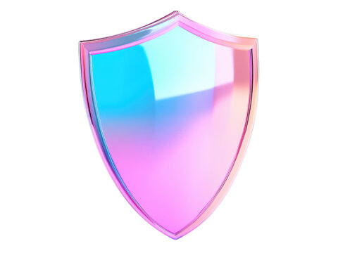 Cybersecurity Shield: Pastel Rainbow Gradient Protection Icon - Powered by Adobe