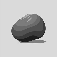 A Flat-Style Large river stone on a Plain White Background