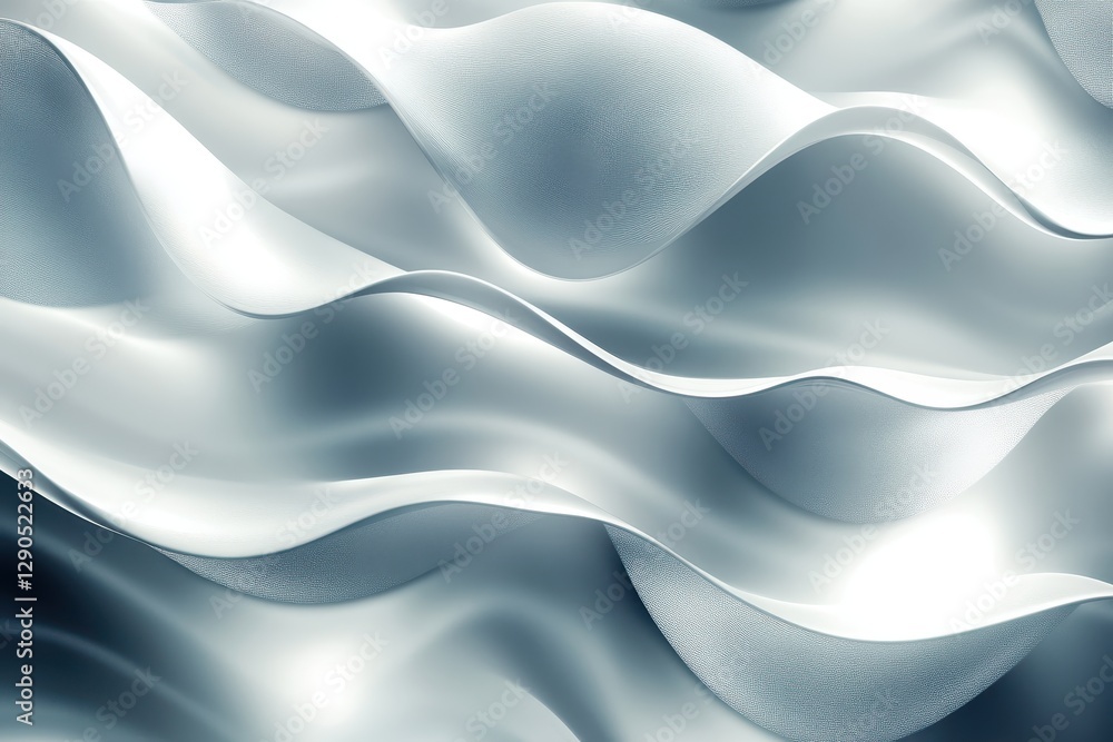 Poster Abstract design featuring grey waves and lens flares in a modern aesthetic and tranquil atmosphere, Abstract grey background with lens flares and waves VJ Seamless
