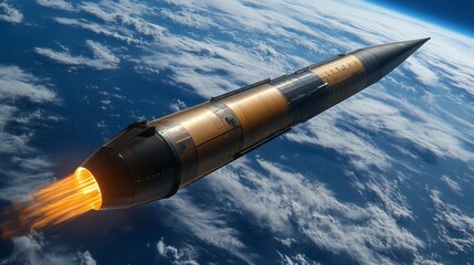 Naklejka premium Space Missile Launch: A Technological Marvel