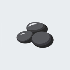 A Flat-Style Small smooth pebble on a Plain White Background