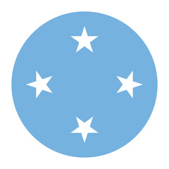 Obraz premium Micronesia flag circle icon vector illustration design