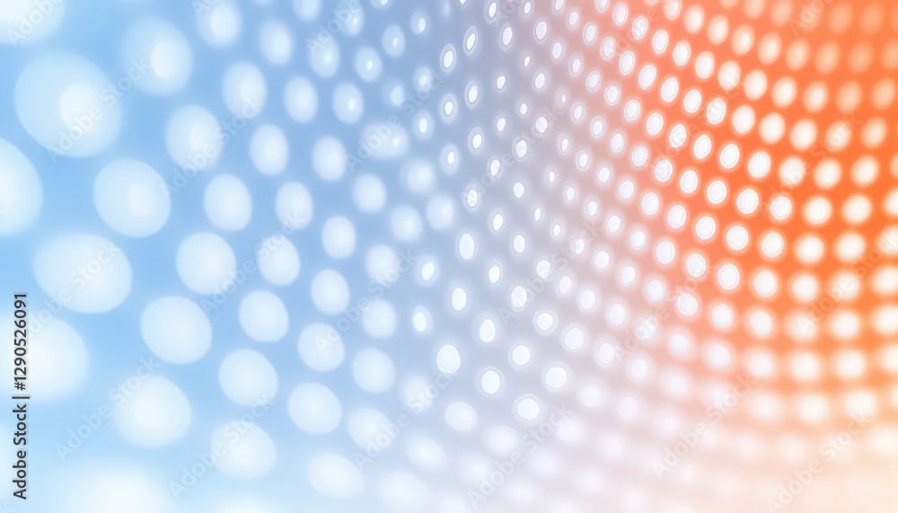 Poster abstract blue and orange bokeh background with circular lights
