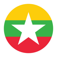 Myanmar flag circle icon vector illustration
