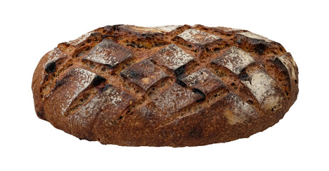 Sourdough bread. Walnut raisin sourdough bread isolated.