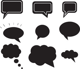 Black speech bubble collection. Set of speech bubble. Speech bubble comic