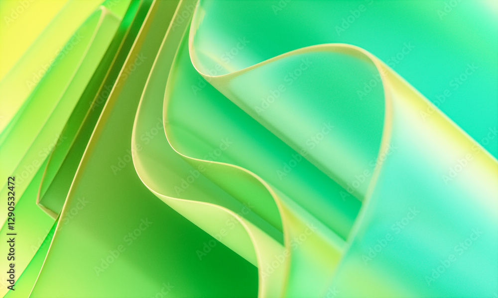Aufkleber 3d rendering of abstract digital layered crystal glass background. digital technology concept.