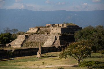 Ancient archaeological ruins of Monte Alban in the Oaxaca region of Mexico. Ancient capital of the...