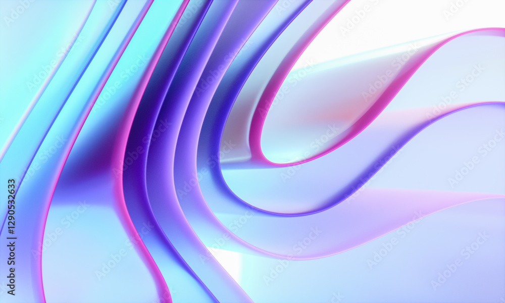 Aufkleber 3d rendering of abstract digital layered crystal glass background. digital technology concept.