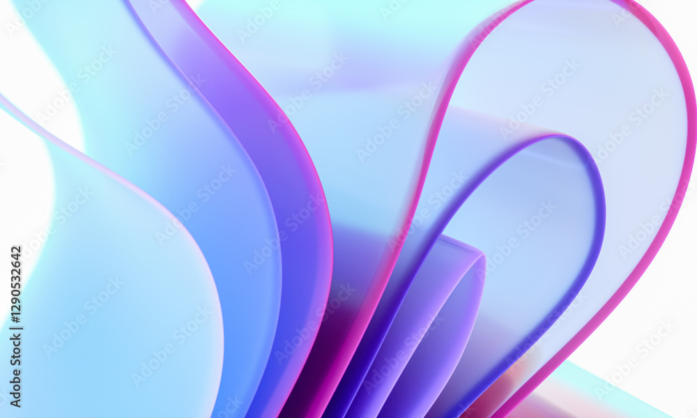 Poster 3d rendering of abstract digital layered crystal glass background. digital technology concept.