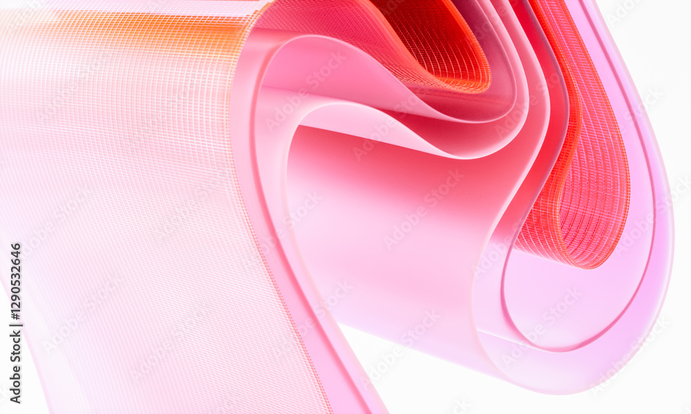 Poster 3d rendering of abstract digital layered crystal glass background. digital technology concept.
