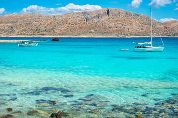 Lagoon of Gramvousa Island. Crete, Greece