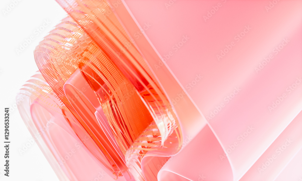 Poster 3d rendering of abstract digital layered crystal glass background. digital technology concept.